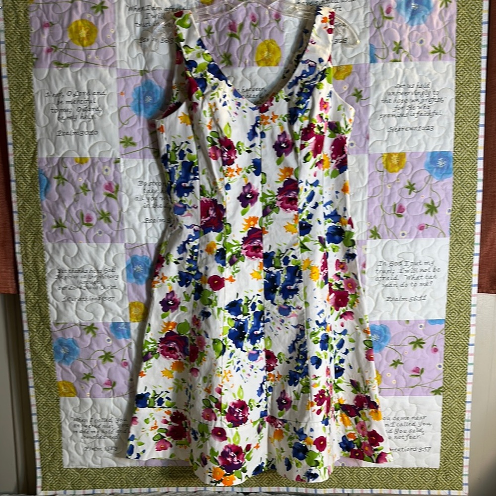 Ralph Lauren summer flare stretch dress floral sz 10